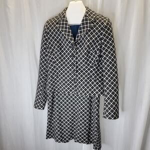 Nine West Black Cream Gray Dot Jacket and Skirt Set, 10